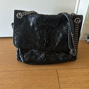 YSL Nikki Medium Crinkled Leather Bag